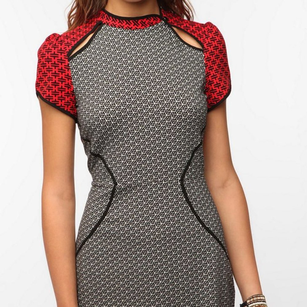 Silence and noise origami mandarin collar dress